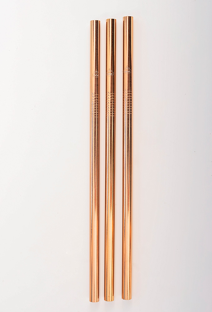Straight Rose Gold Stainless Steel Straw One