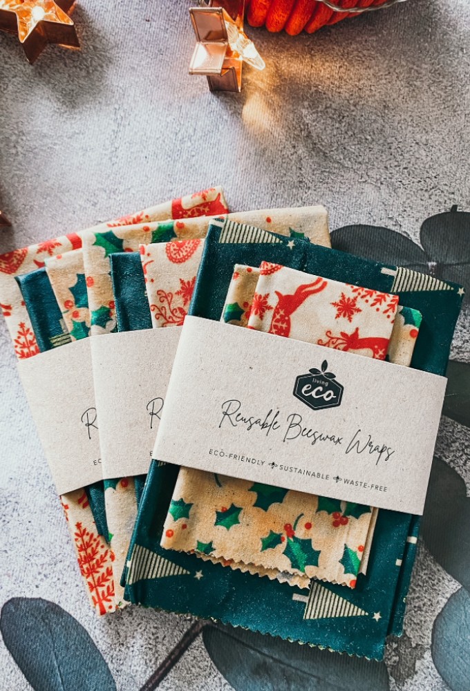 Christmas Beeswax Wraps - Pack of 3 One