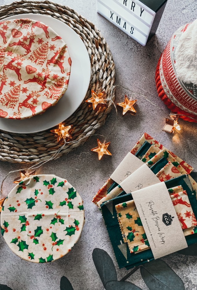 Christmas Beeswax Wraps - Pack of 3 Two